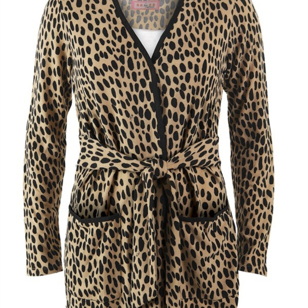 Koi Gabrielle Jaguar Print Wrap Jacket Scrub Small